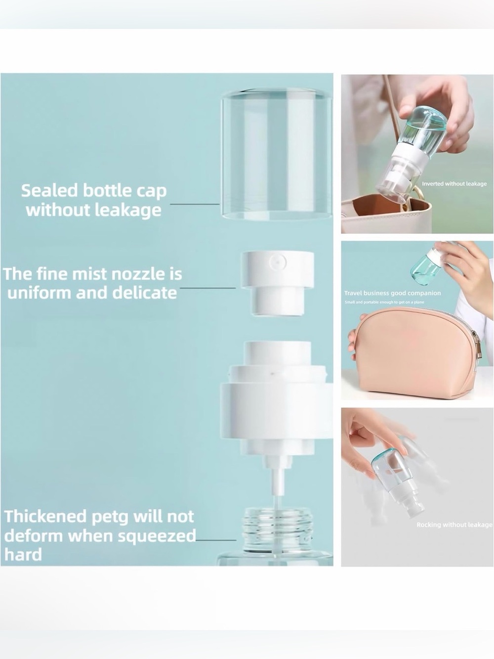 Travel Spray Bottle TSA Approved - Set of 2 - Skincare, New In Packaging - Picture 7 of 9